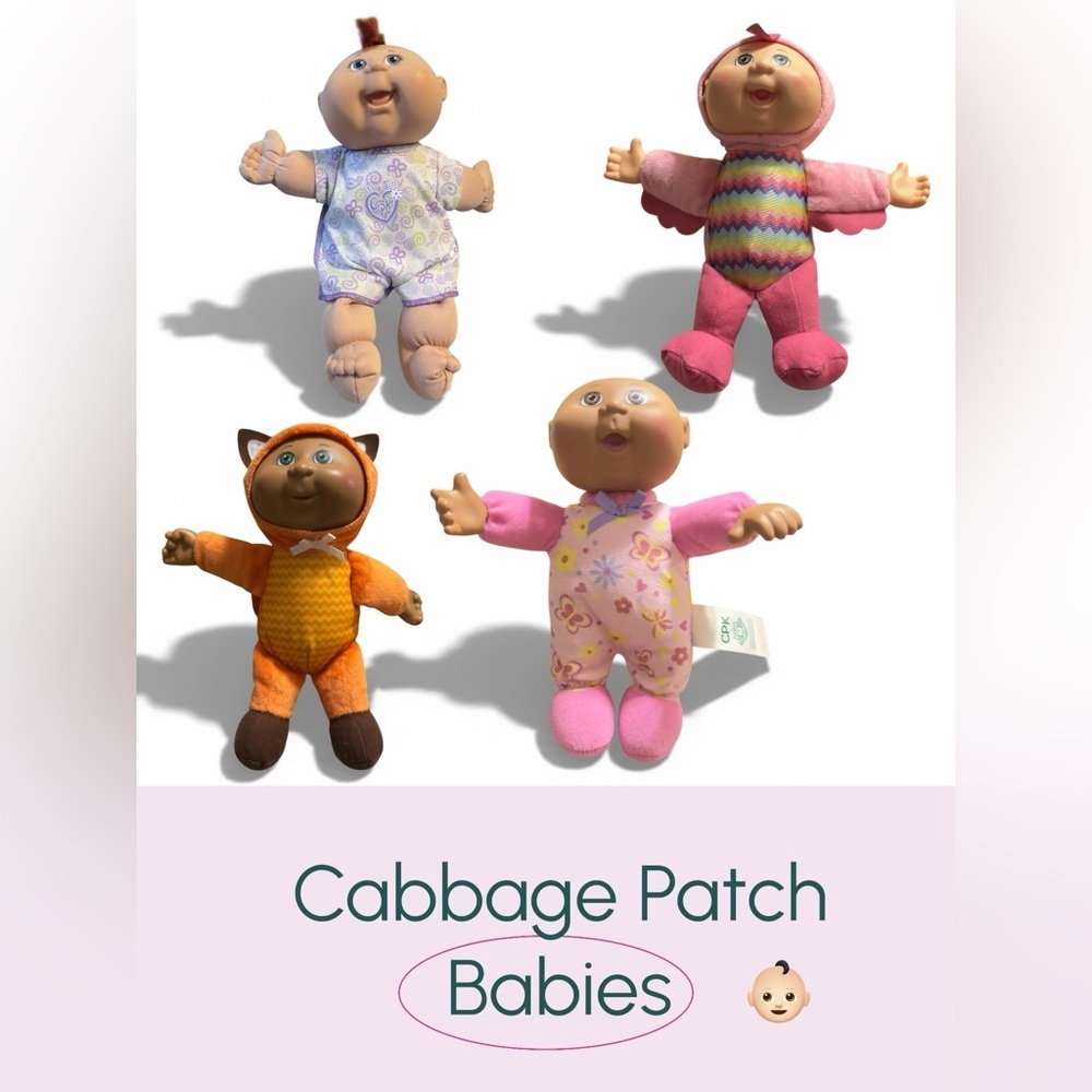 🌺4 Cabbage Patch Babies Adorable Plush Doll Set